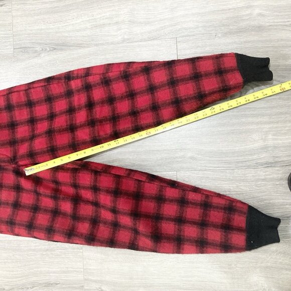 Vintage Woolrich Wool Pants Size 28 Buffalo Plaid Red Black Hunting Lumberjack - Picture 5 of 6